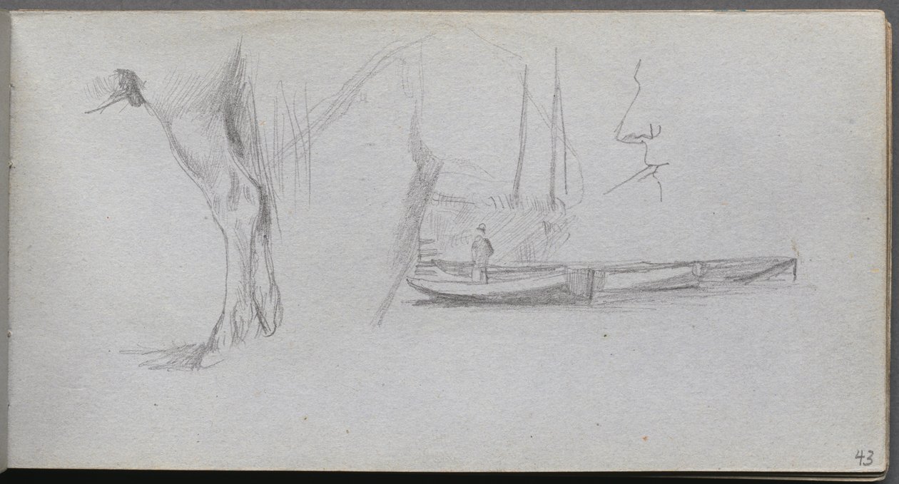 Sketchbook, page 43: Studies: Horse