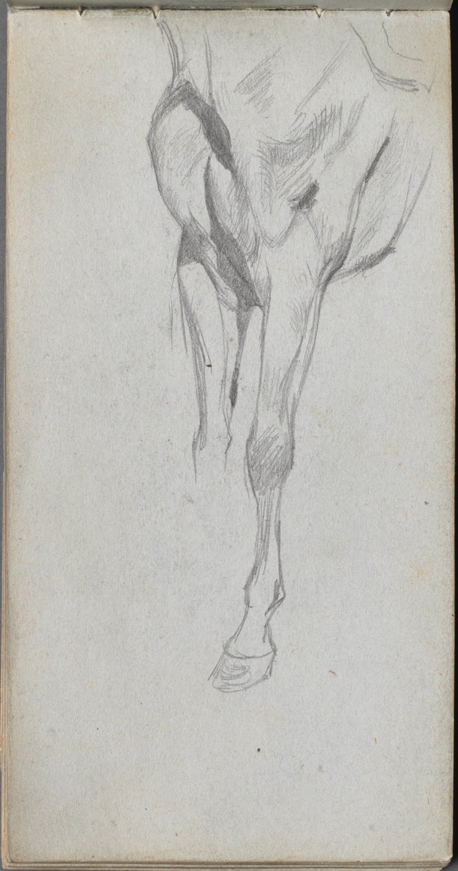 Cuaderno de bocetos, página 48: Estudio de un caballo de Jean Louis Ernest Meissonier