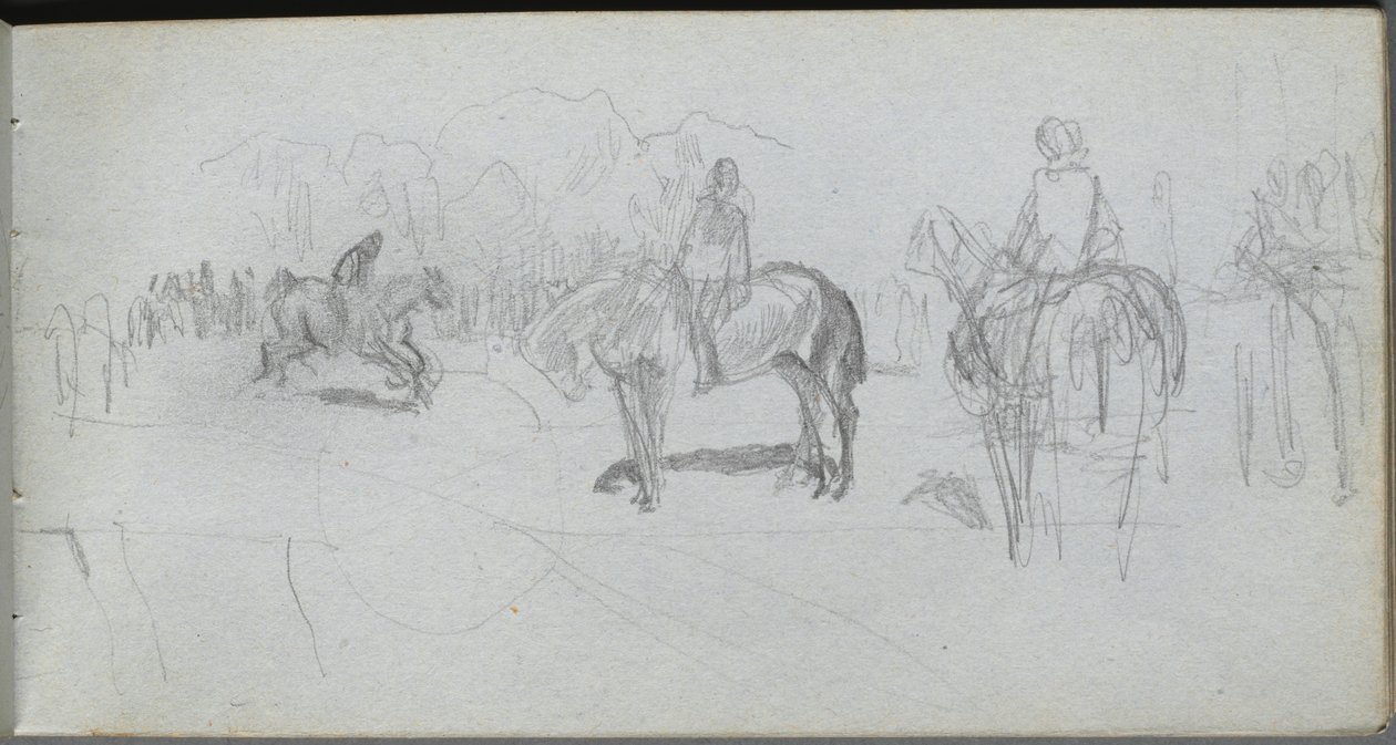 Cuaderno de bocetos, página 52: Estudio de figura de Jean Louis Ernest Meissonier