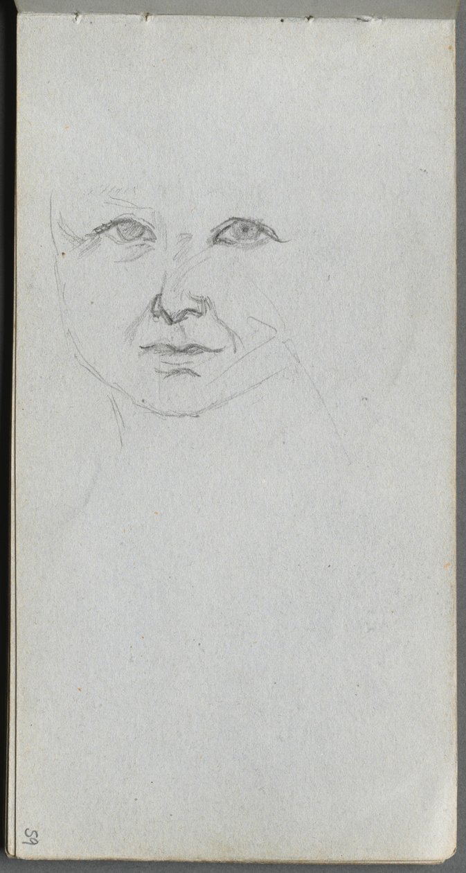Cuaderno de bocetos, página 59: Estudio de un rostro de Ernest Meissonier