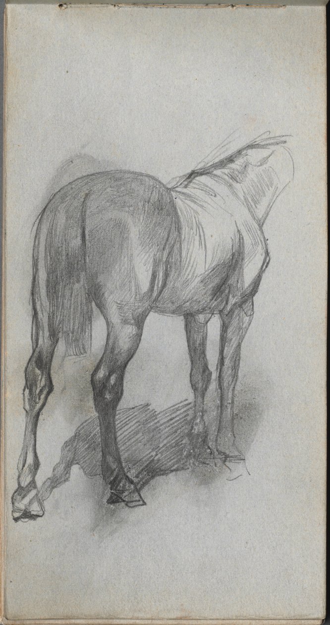 Cuaderno de bocetos, página 76: Estudio de un caballo de Jean Louis Ernest Meissonier