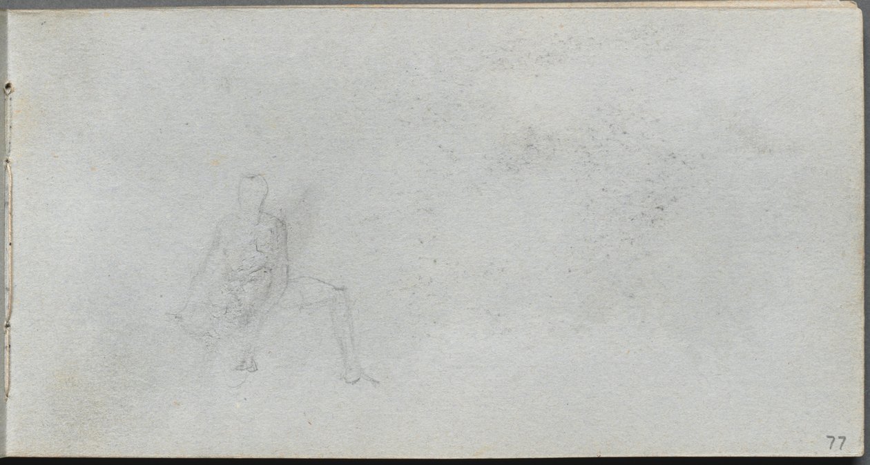 Cuaderno de bocetos, página 77: Estudio de la figura de Ernest Meissonier