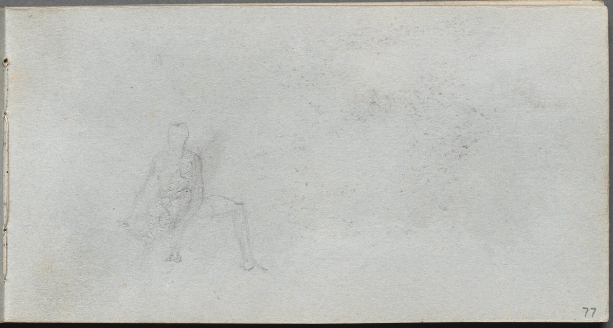 Cuaderno de bocetos, página 77: Estudio de figura de Jean-Louis Ernest Meissonier