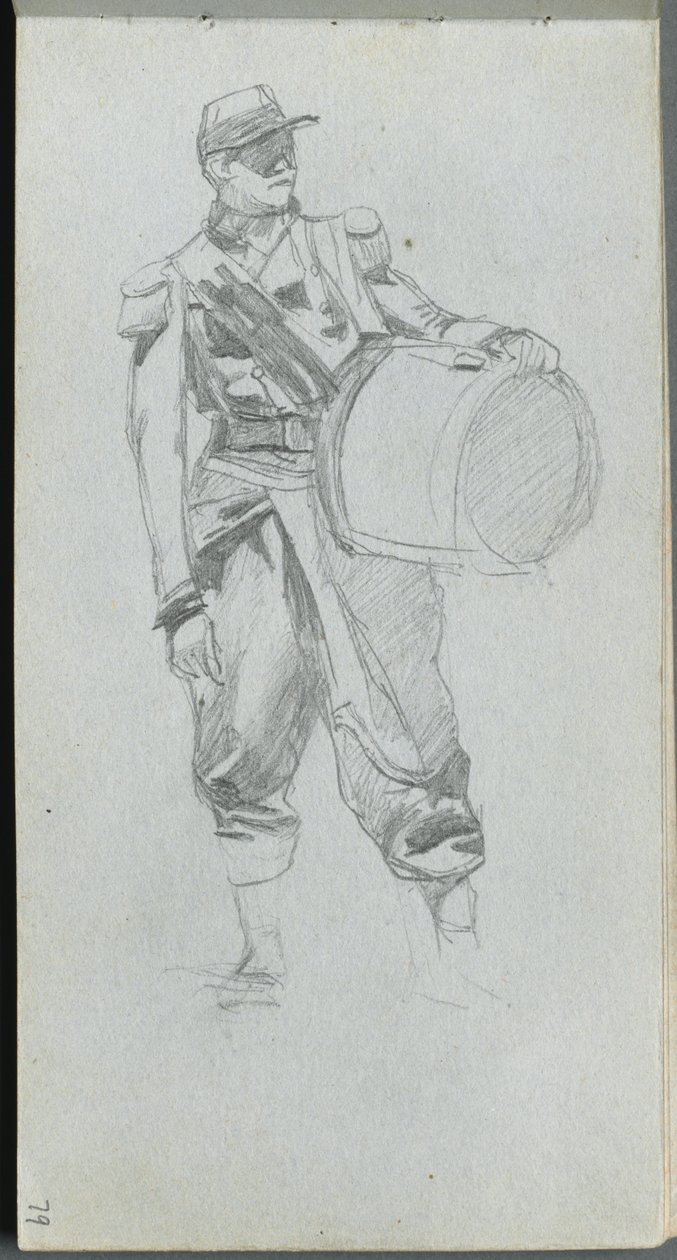 Sketchbook, page 79: Soldier with Drum de Ernest Meissonier