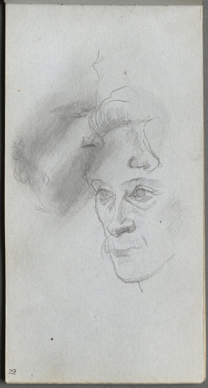 Cuaderno de bocetos, página 81: Estudio de caras de Jean Louis Ernest Meissonier