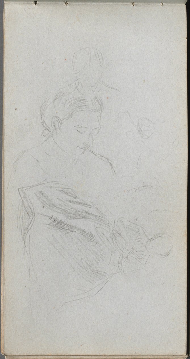 Cuaderno de bocetos, página 82: Estudio de figuras de Jean Louis Ernest Meissonier