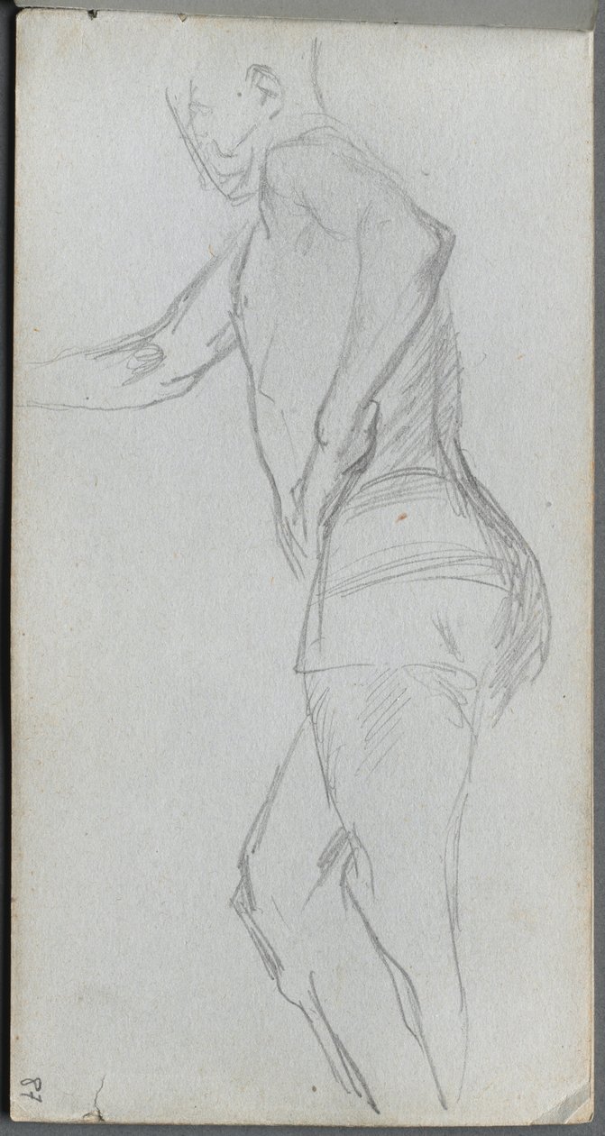 Cuaderno de bocetos, página 87: Estudio de figura de Jean Louis Ernest Meissonier