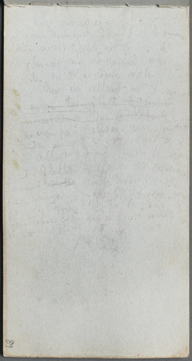 Cuaderno de bocetos, página 89: Notas de Ernest Meissonier