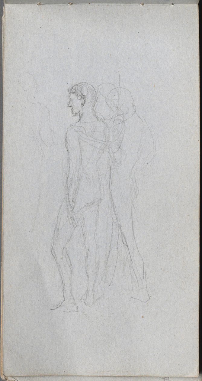 Cuaderno de bocetos, página 92: Dos desnudos de Ernest Meissonier