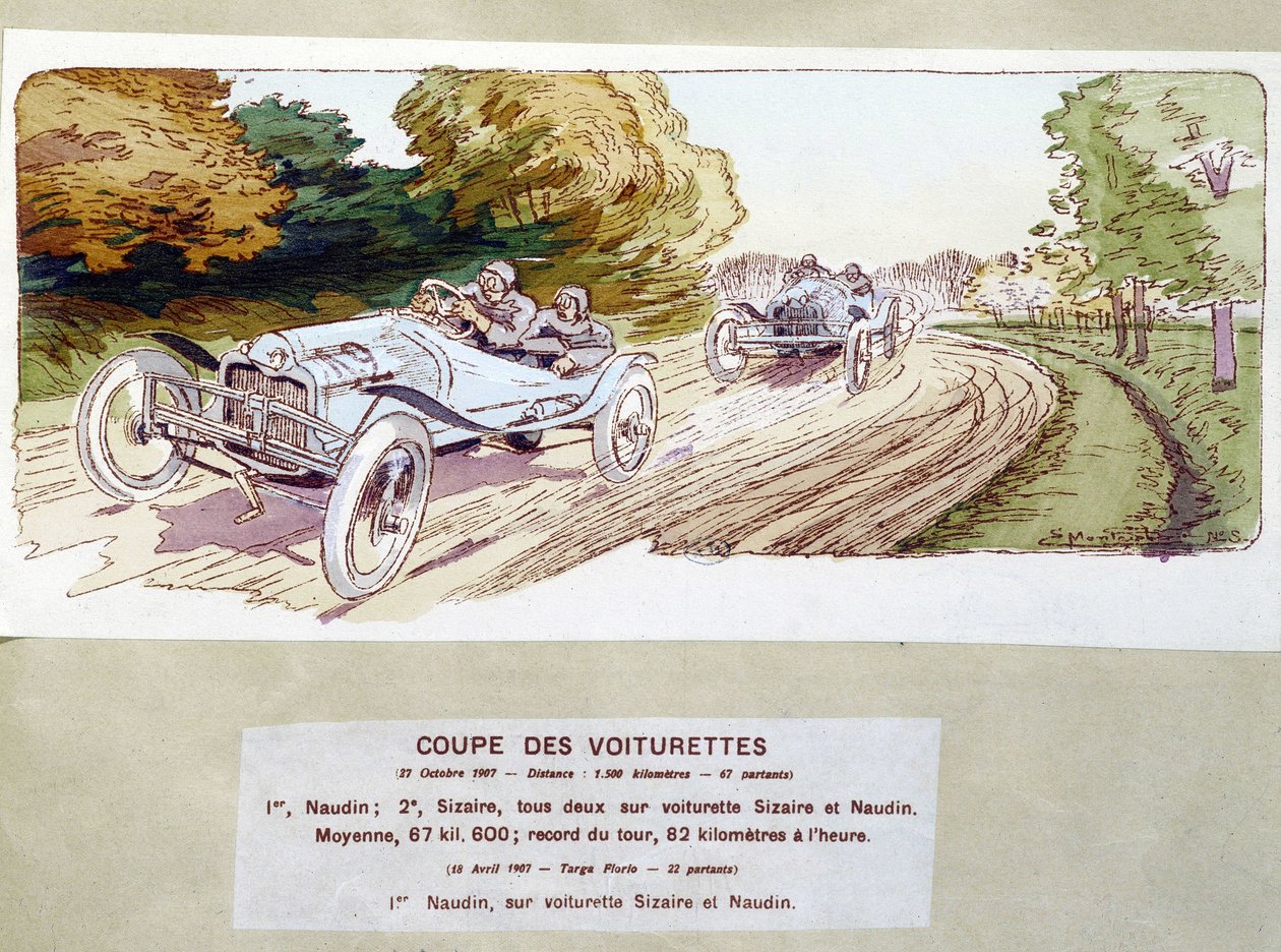 Carreras de autos: corte de carros en 1907 de Ernest Montaut