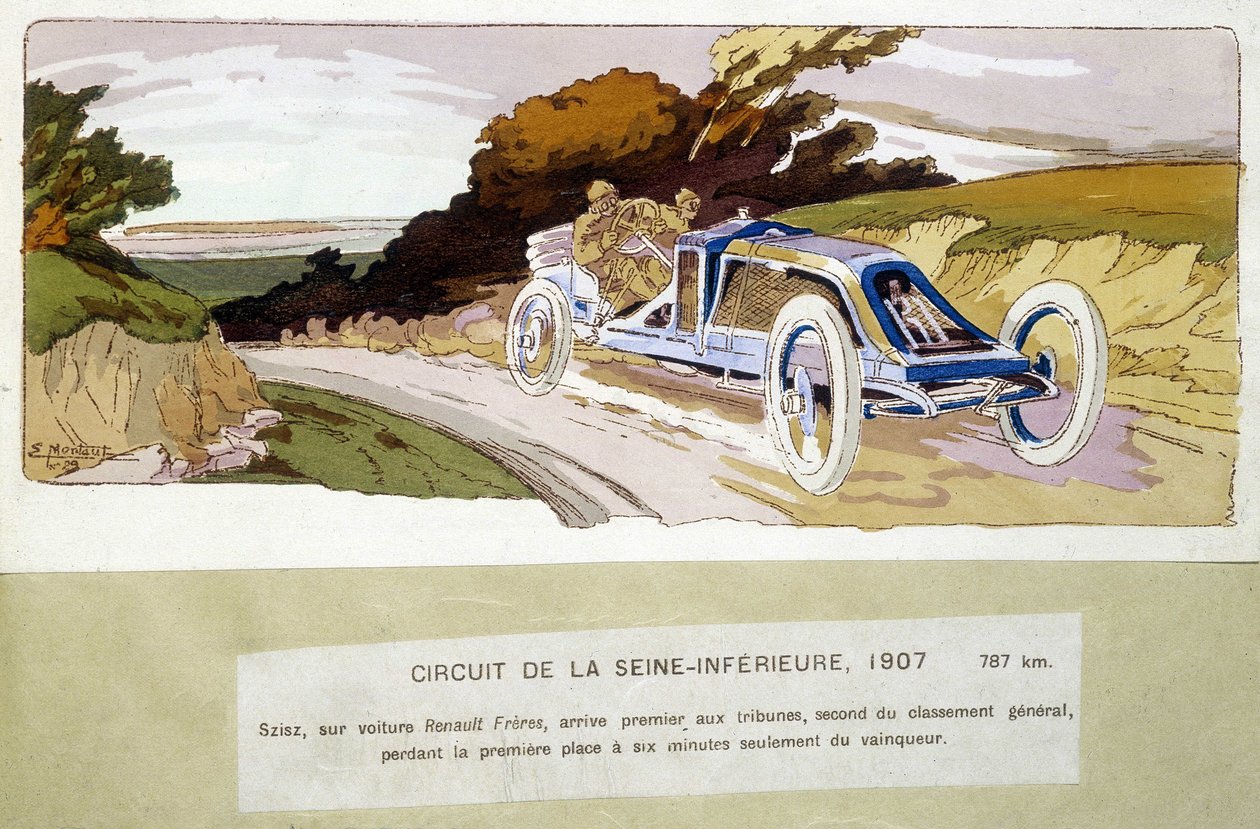 Circuito de la Seine-Inférieure, Szisz en coche Renault Frères de Ernest Montaut
