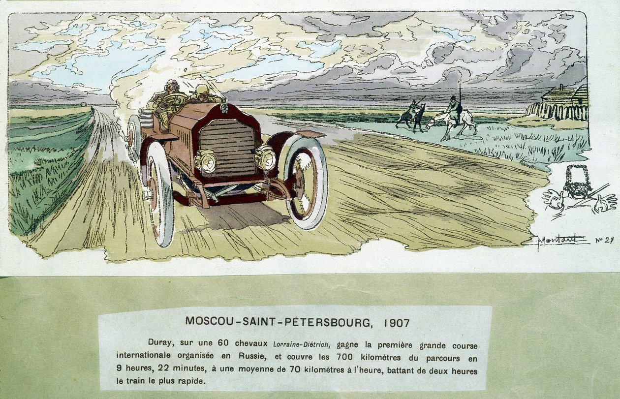 Carrera de autos: Moscú - San Petersburgo, circa 1900 de Ernest Montaut