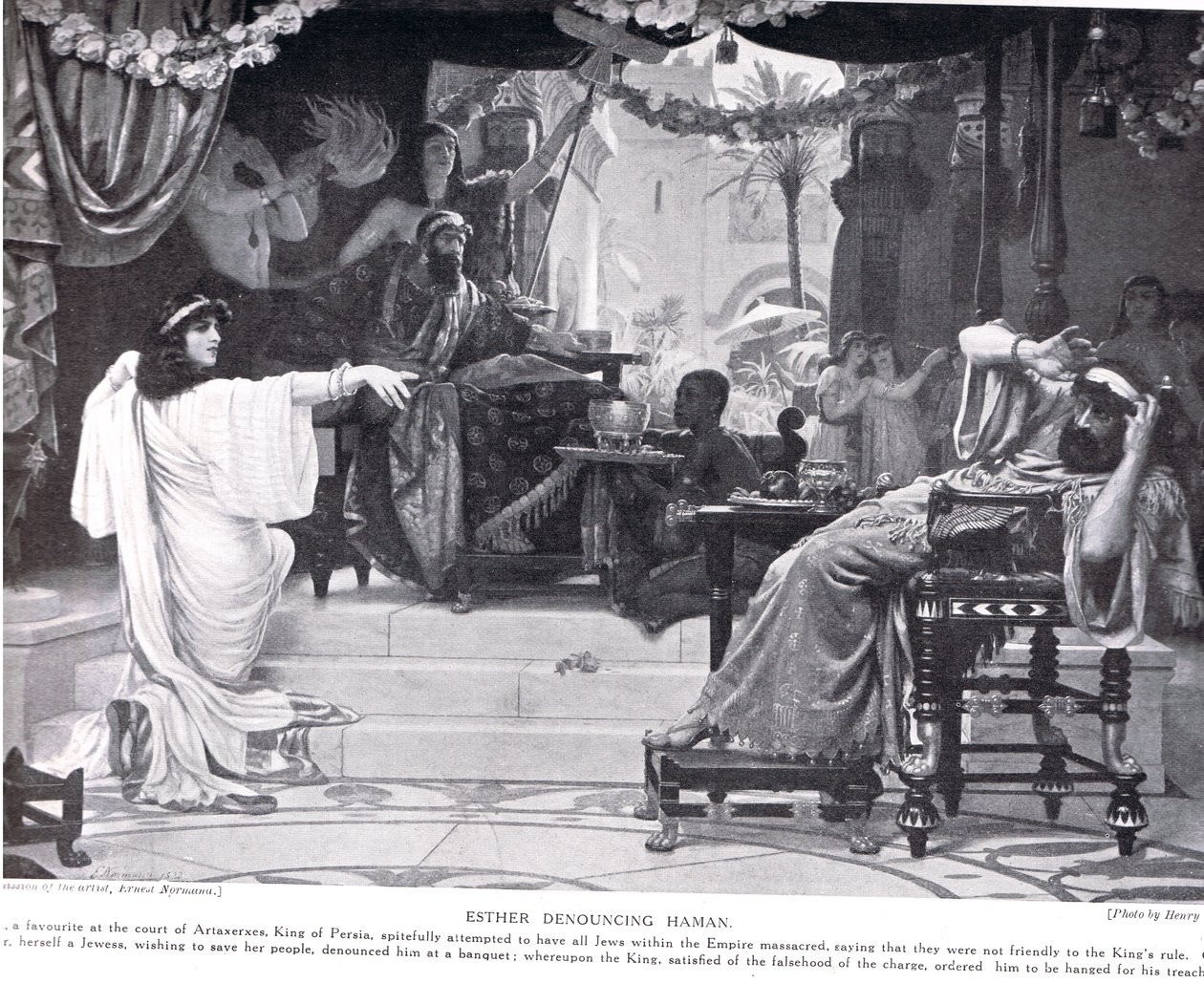 Ester denunciando a Amán, ilustración de 