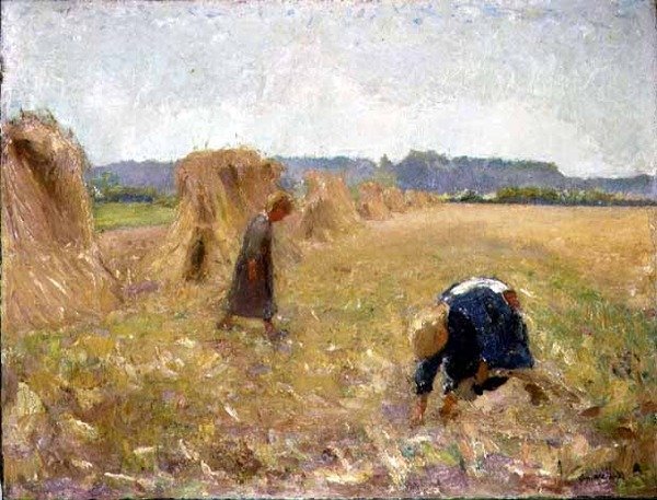 La cosecha, c.1929 (óleo sobre lienzo) de Ernest Welvaert