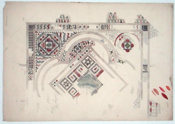 Estudio de parte del suelo en la Catedral de Canterbury de Ernest William Gimson