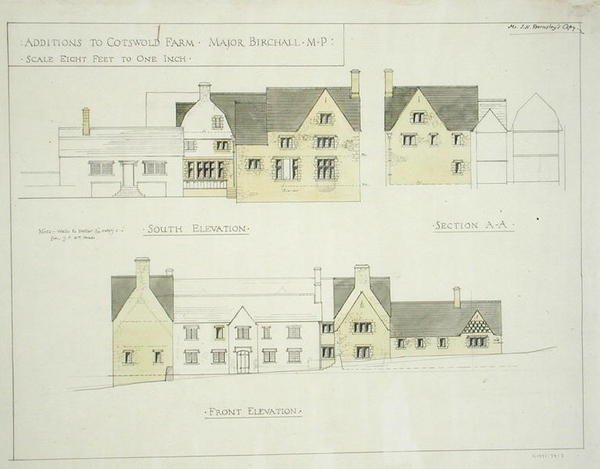 Adición a la Granja Cotswold, Gloucestershire de Ernest William Gimson