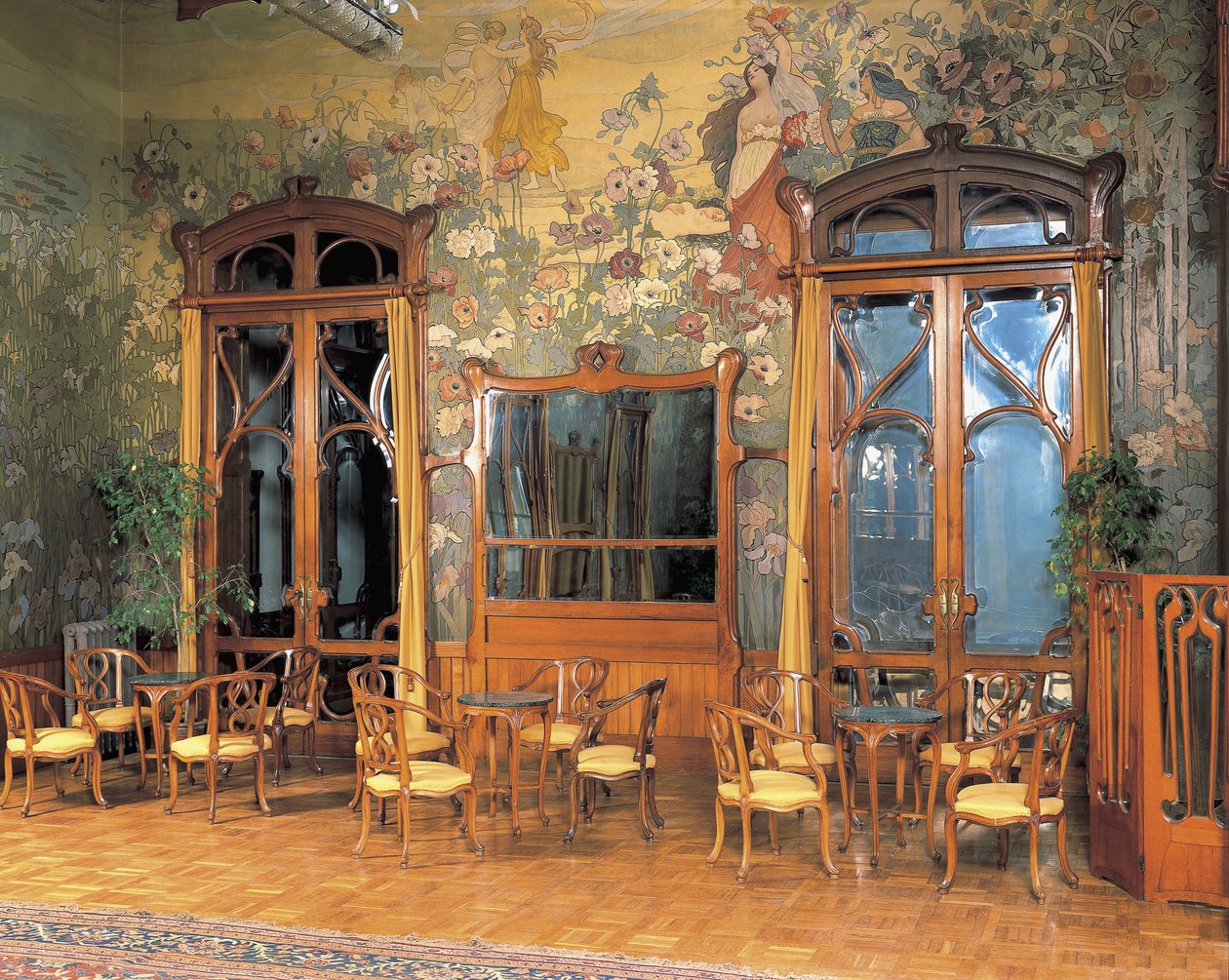 Interiores del salón de un gran hotel, Villa Igea, Palermo, Sicilia, Italia de Ernesto Basile