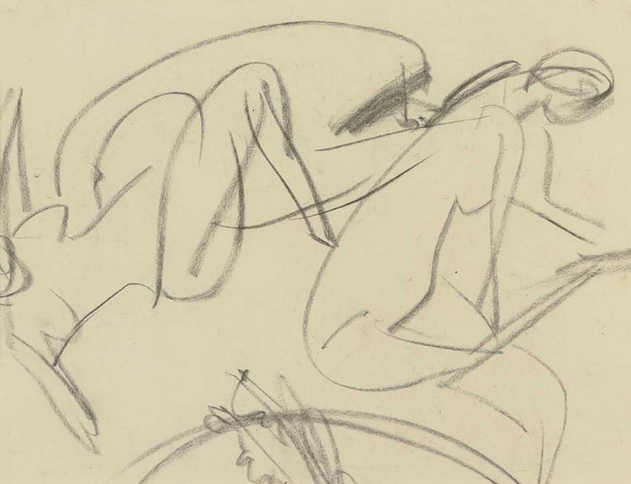 Campesinos alpinos, reverso bañistas de Ernst Ludwig Kirchner