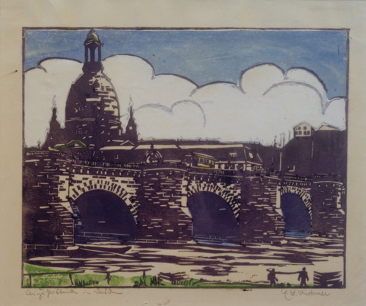 Puente de Augusto con la Iglesia de Nuestra Señora de Ernst Ludwig Kirchner