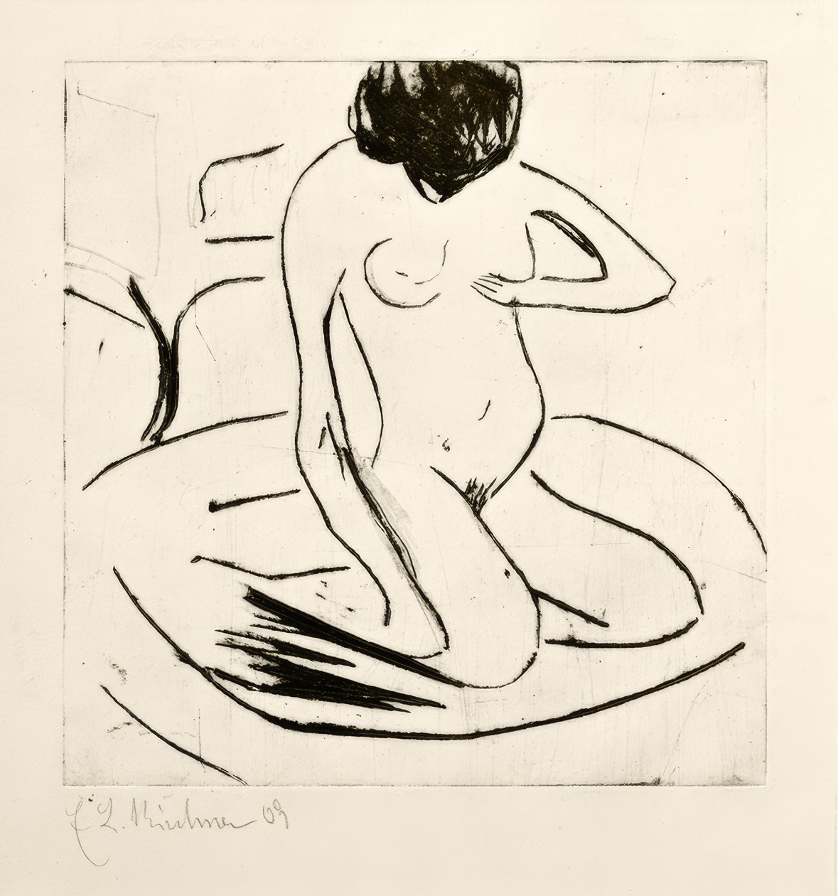 Bañistas frente a una estufa de hierro de Ernst Ludwig Kirchner