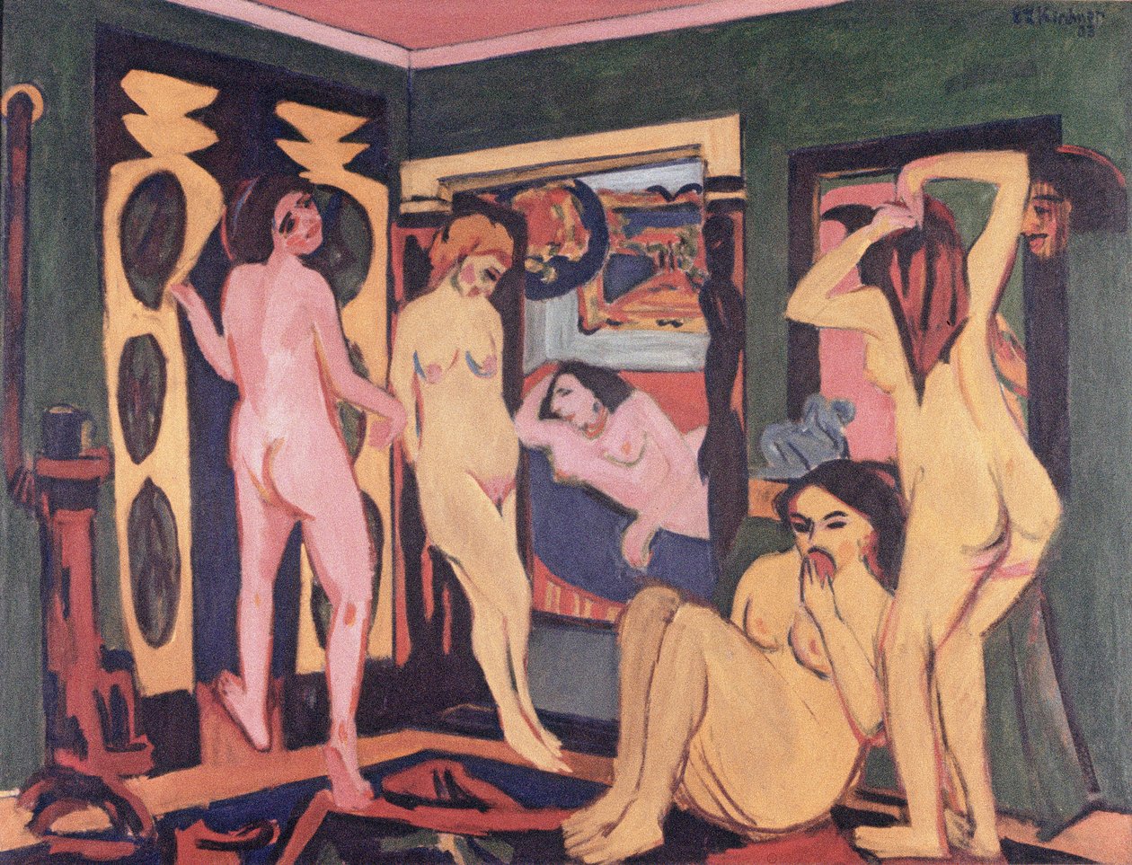 Bañistas en una habitación, 1908 de Ernst Ludwig Kirchner