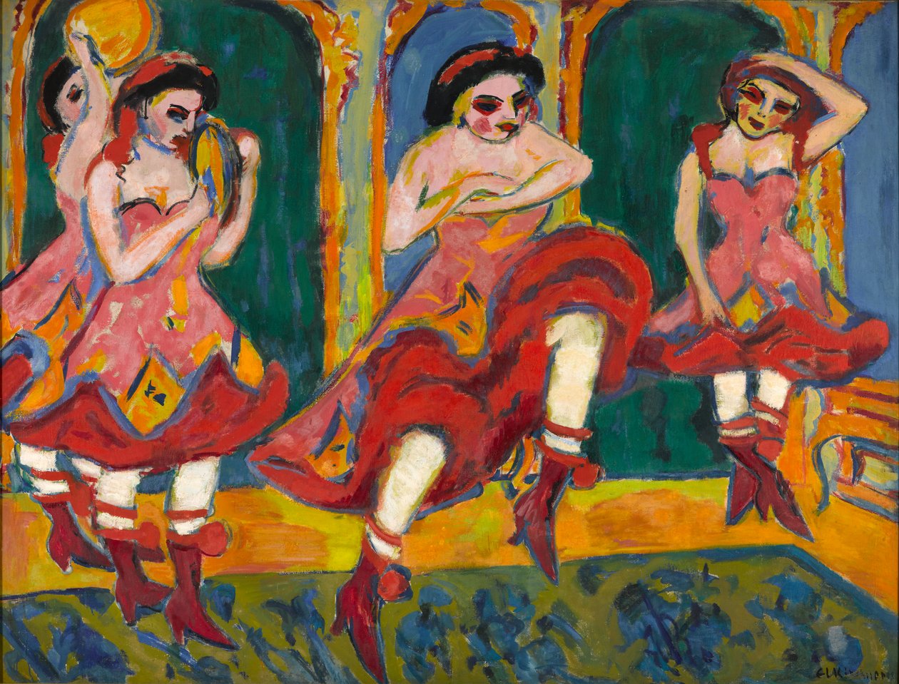 Bailarines de Czardas, 1908-20 de Ernst Ludwig Kirchner