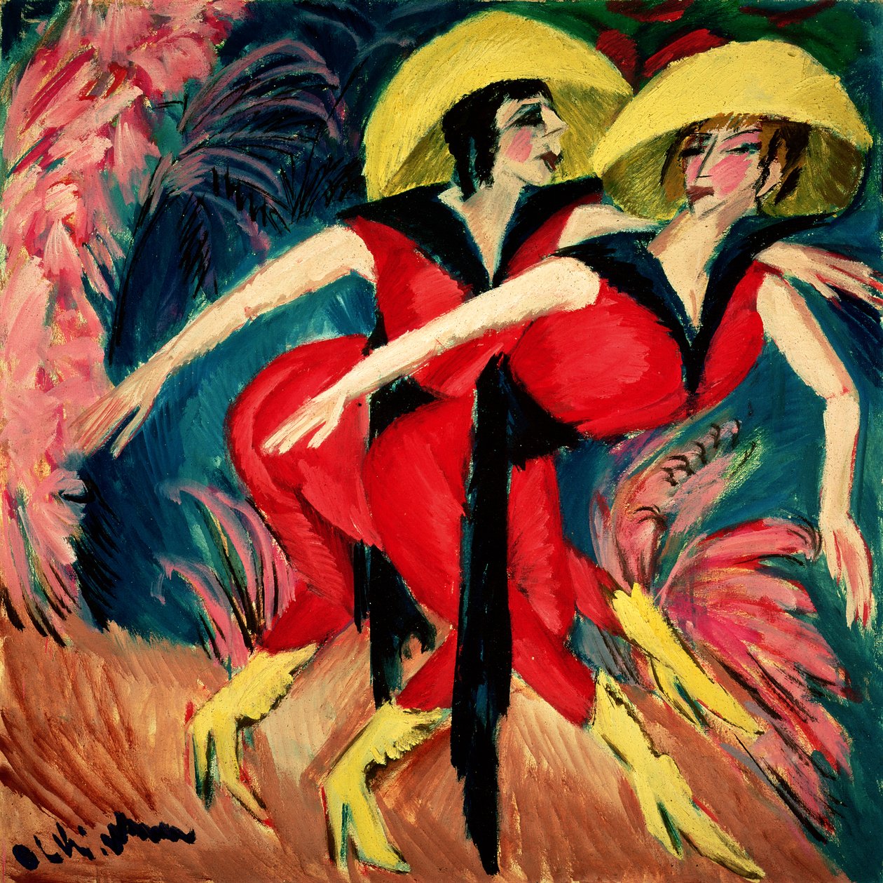 Bailarinas en rojo, 1914 de Ernst Ludwig Kirchner