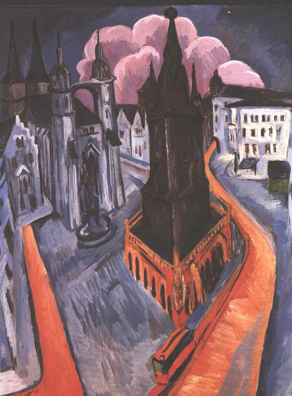 La torre roja de Halle de Ernst Ludwig Kirchner