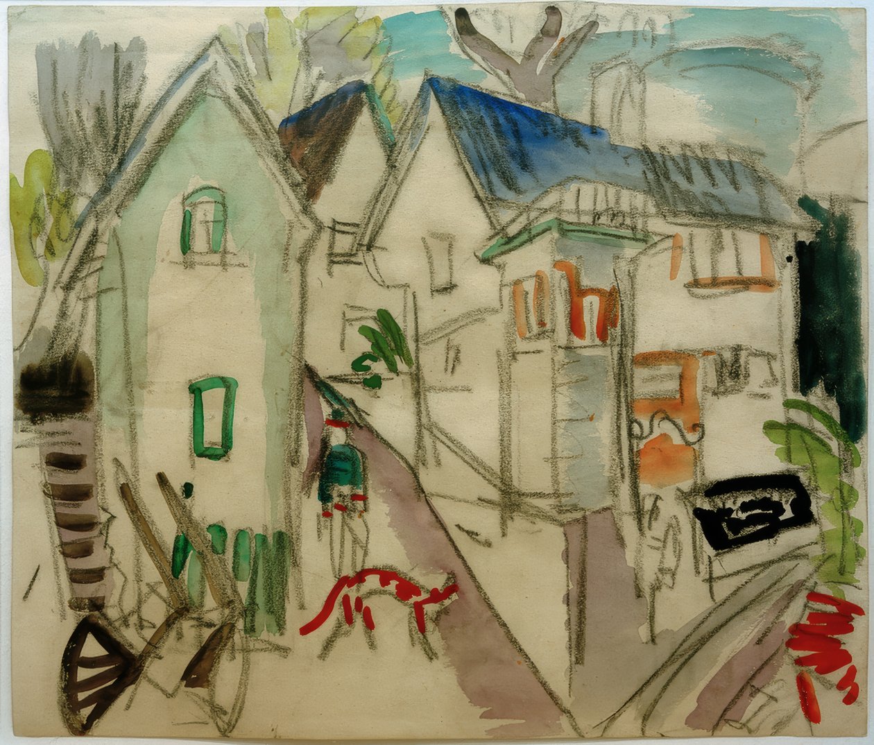 Calle del pueblo en Taunus cerca de Königstein de Ernst Ludwig Kirchner