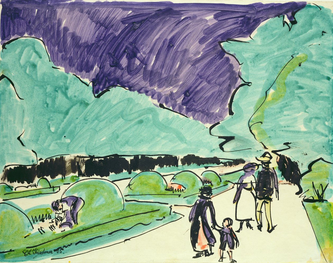 Entrada a un gran jardín en Dresde, 1905 de Ernst Ludwig Kirchner