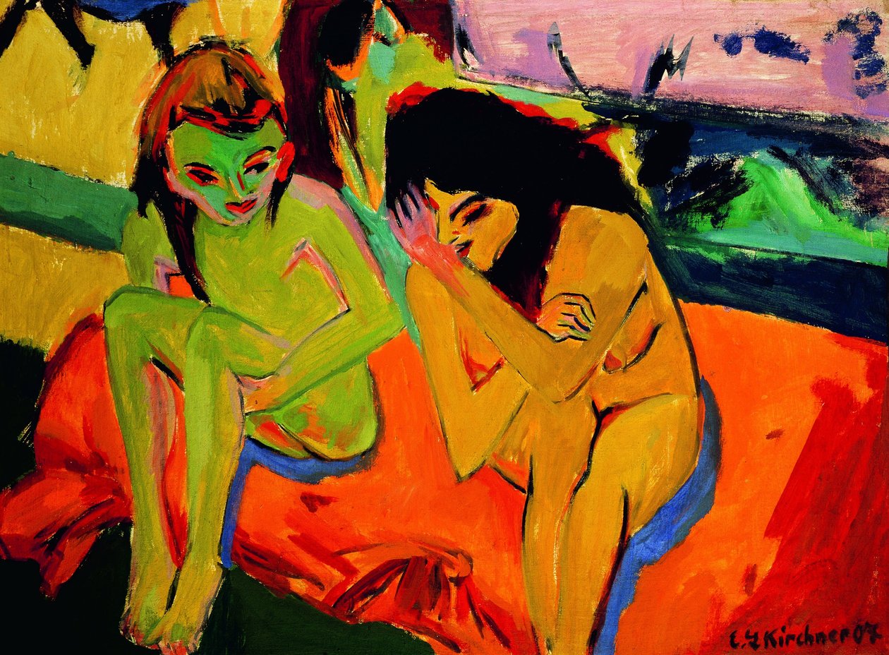 Niña desnuda hablando de Ernst Ludwig Kirchner