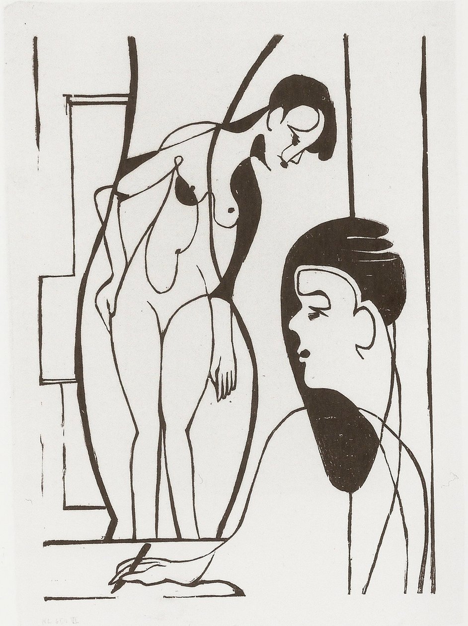 Artista y modelo de Ernst Ludwig Kirchner