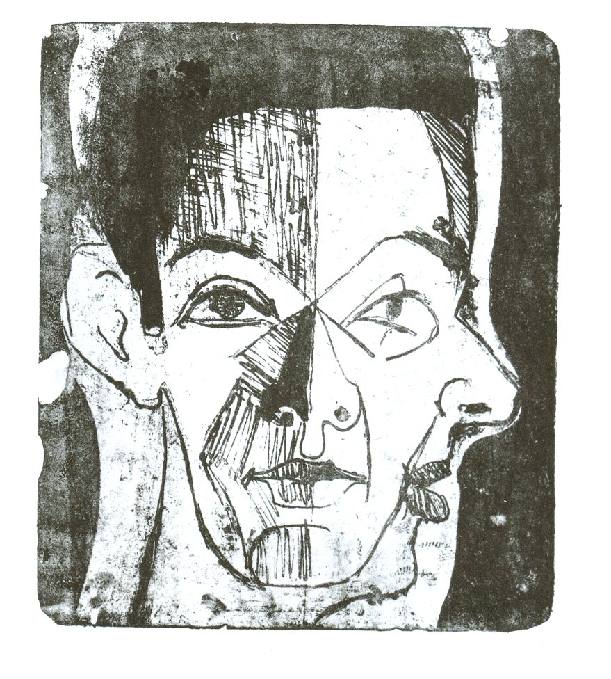 Estudio de cabeza de Ernst Ludwig Kirchner