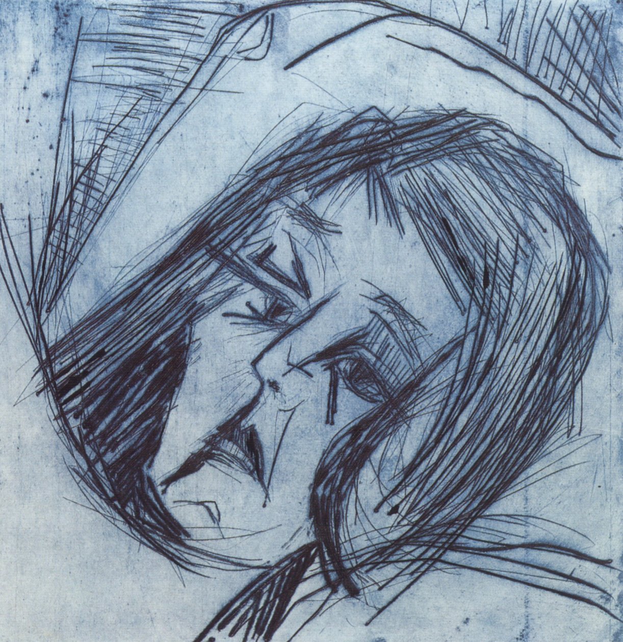 Cabeza de niña acostada de Ernst Ludwig Kirchner