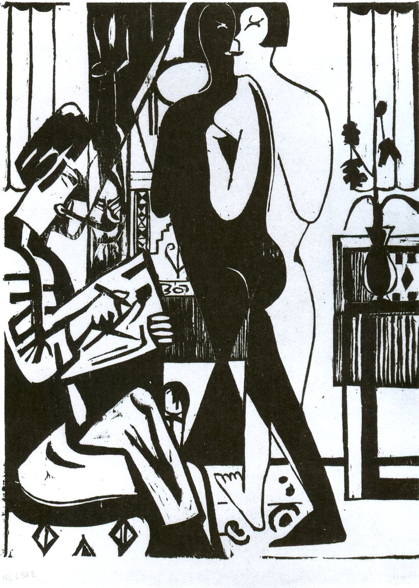 Pintor y modelo de Ernst Ludwig Kirchner