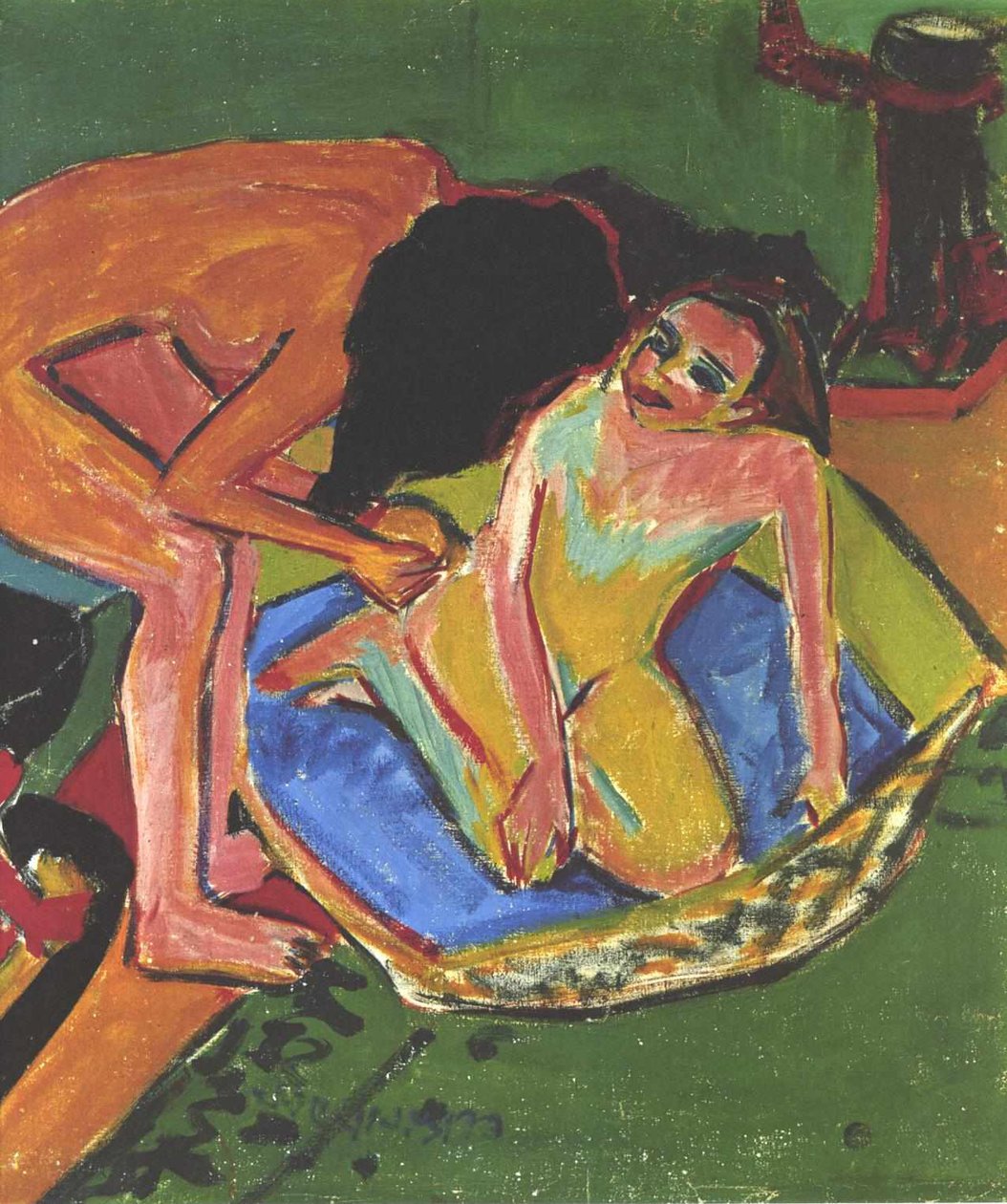 Marcella y Fränzi en el estudio de Ernst Ludwig Kirchner