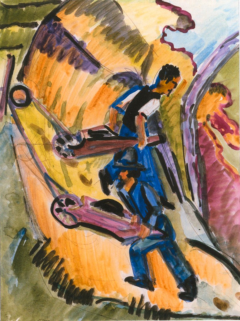 Hombres con carretillas de Ernst Ludwig Kirchner