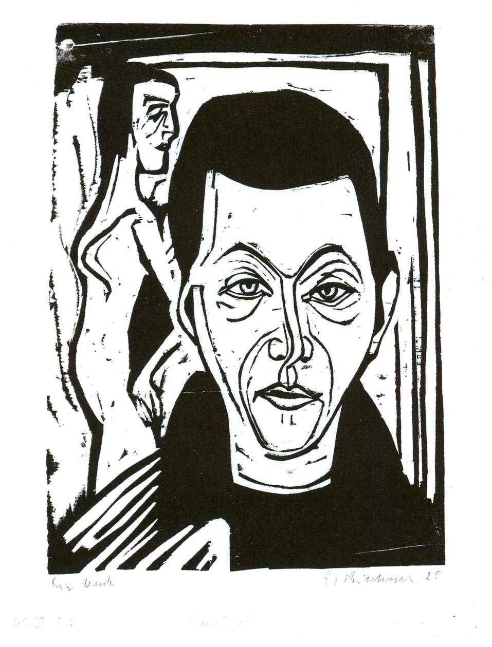 Cabeza de hombre de Ernst Ludwig Kirchner