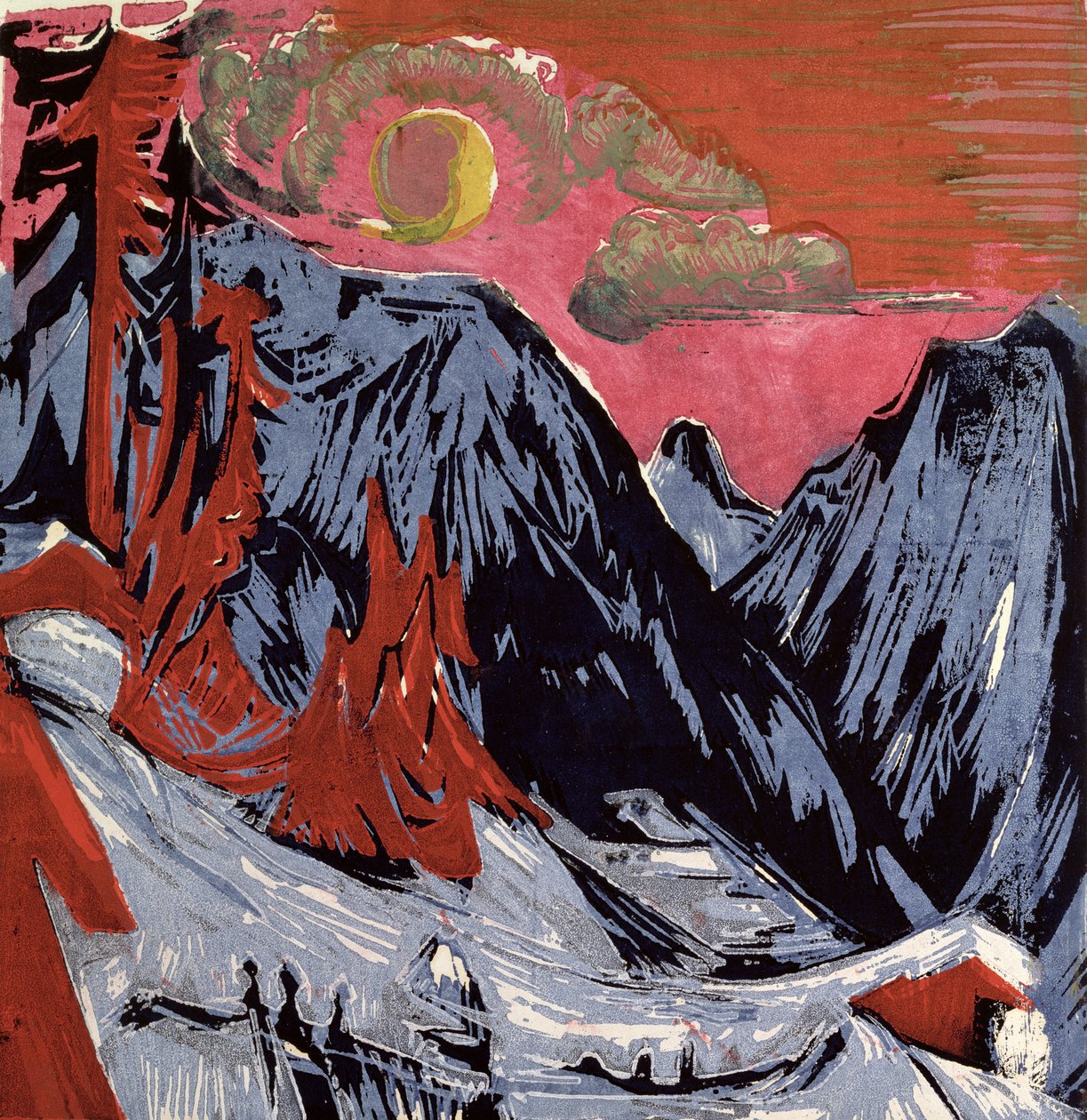 Montañas en invierno, 1919 de Ernst Ludwig Kirchner