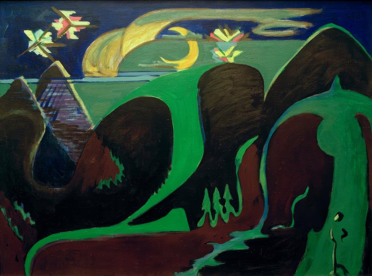 Paisaje fantástico nocturno de Ernst Ludwig Kirchner