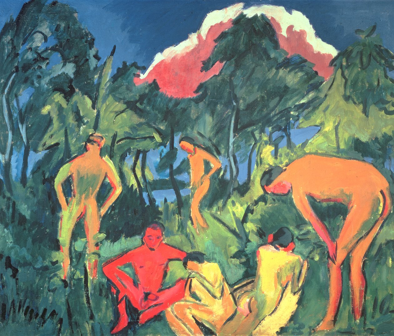 Desnudos al sol, Moritzburg de Ernst Ludwig Kirchner
