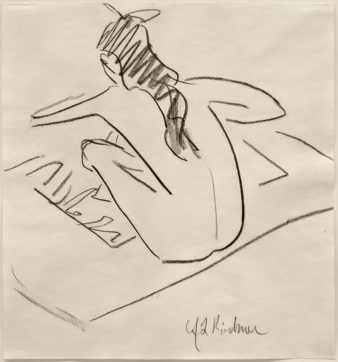 Sin título (Fränzi sentada de espaldas) de Ernst Ludwig Kirchner