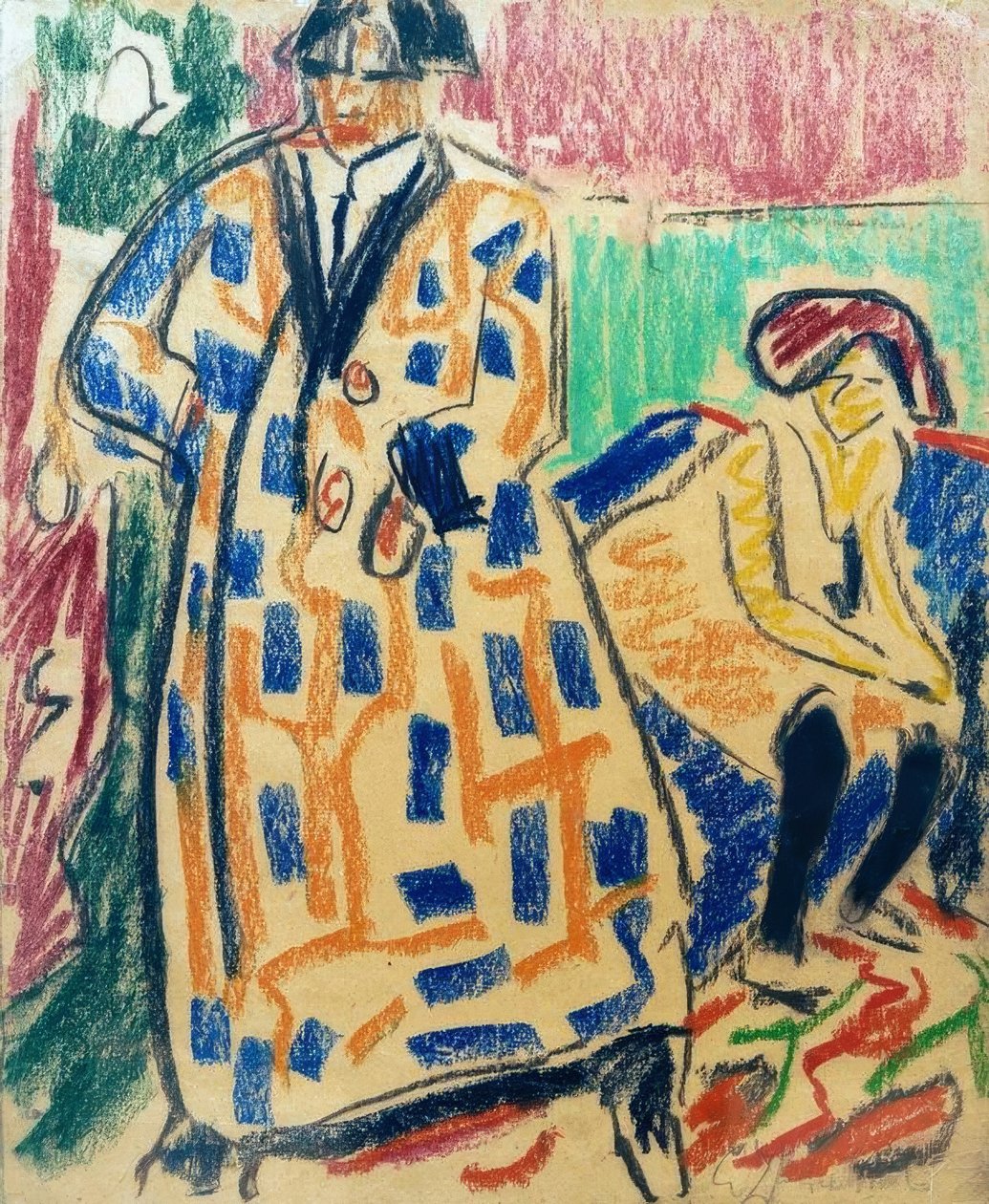 Autorretrato con modelo de Ernst Ludwig Kirchner