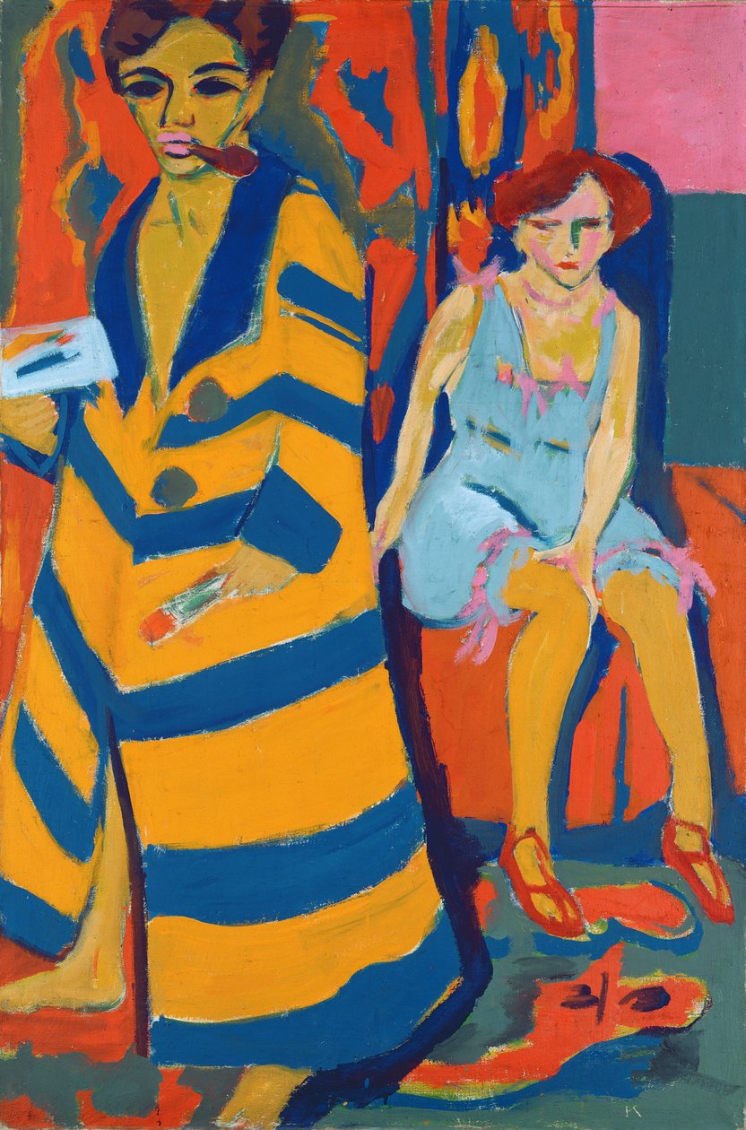 Autorretrato con una Modelo, 1907 de Ernst Ludwig Kirchner