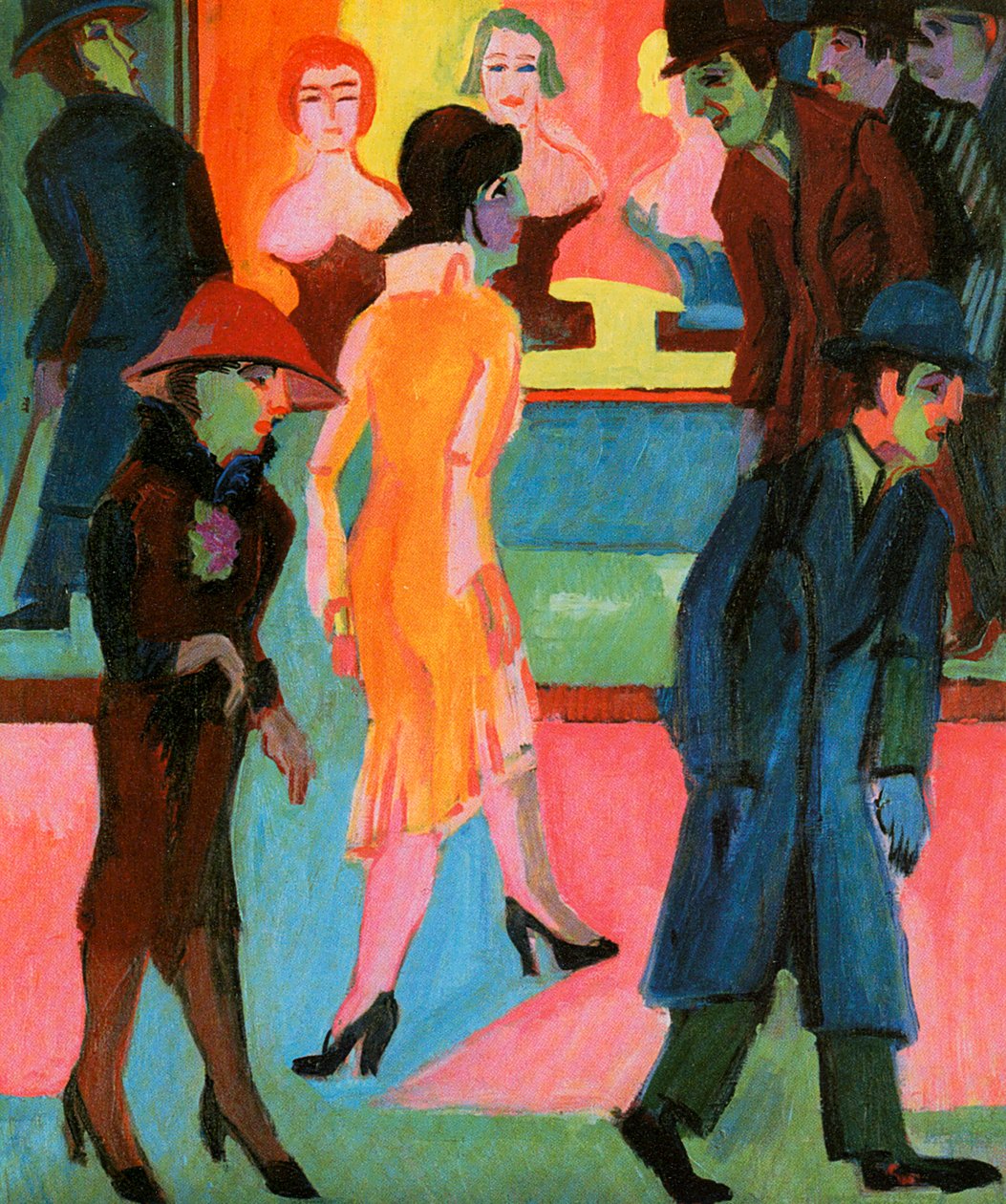 Escena Callejera frente a la Peluquería de Ernst Ludwig Kirchner