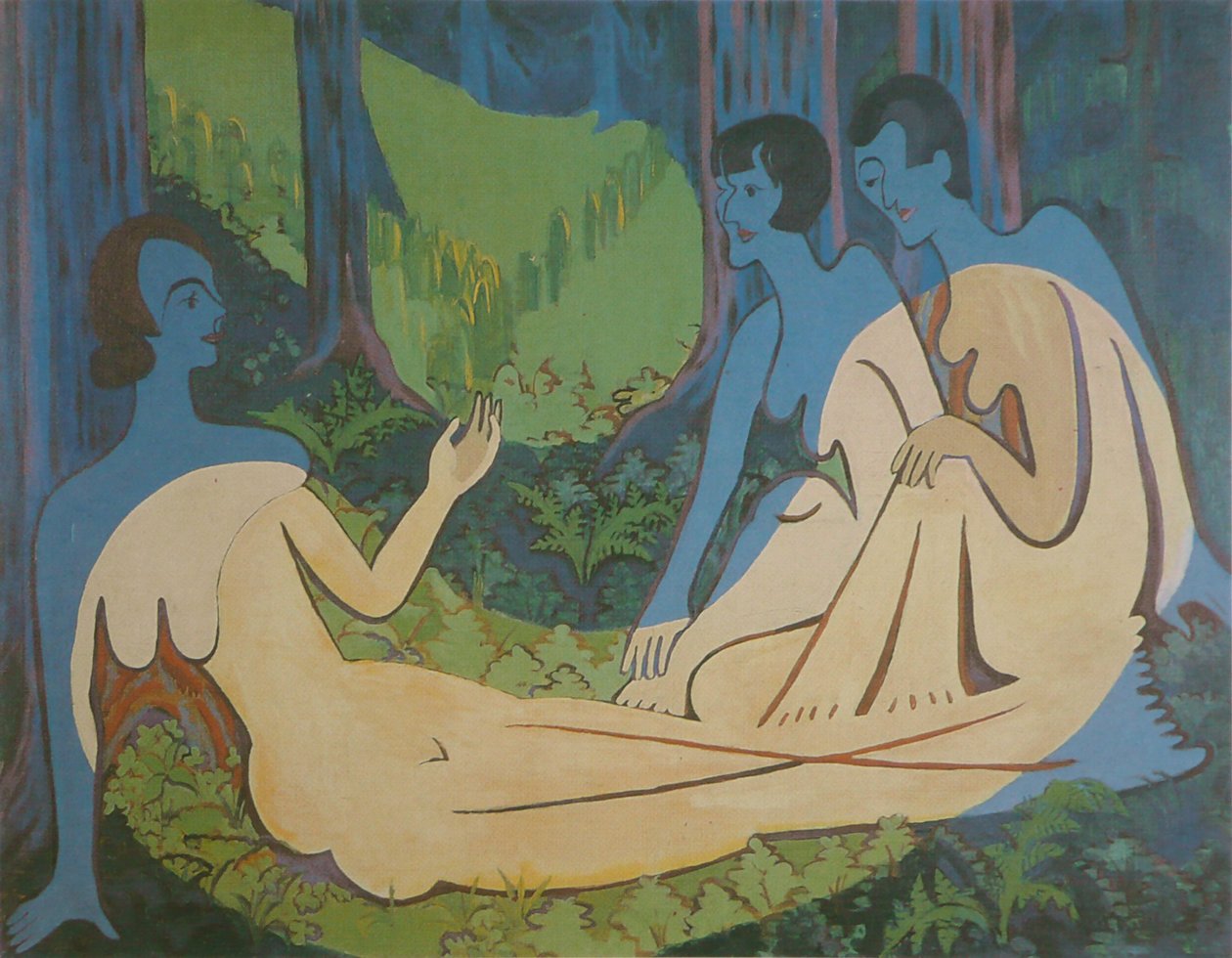 Tres desnudos de Ernst Ludwig Kirchner
