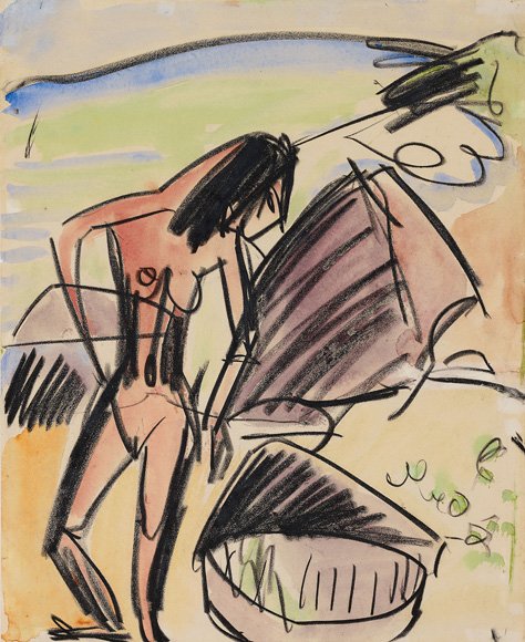Desnudo Femenino en la Playa de Ernst Ludwig Kirchner