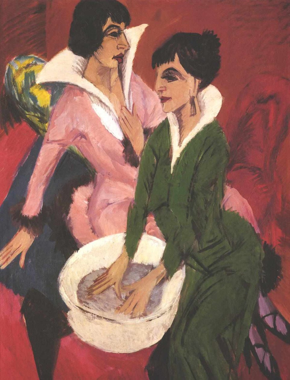 Dos Mujeres con Lavabo de Ernst Ludwig Kirchner