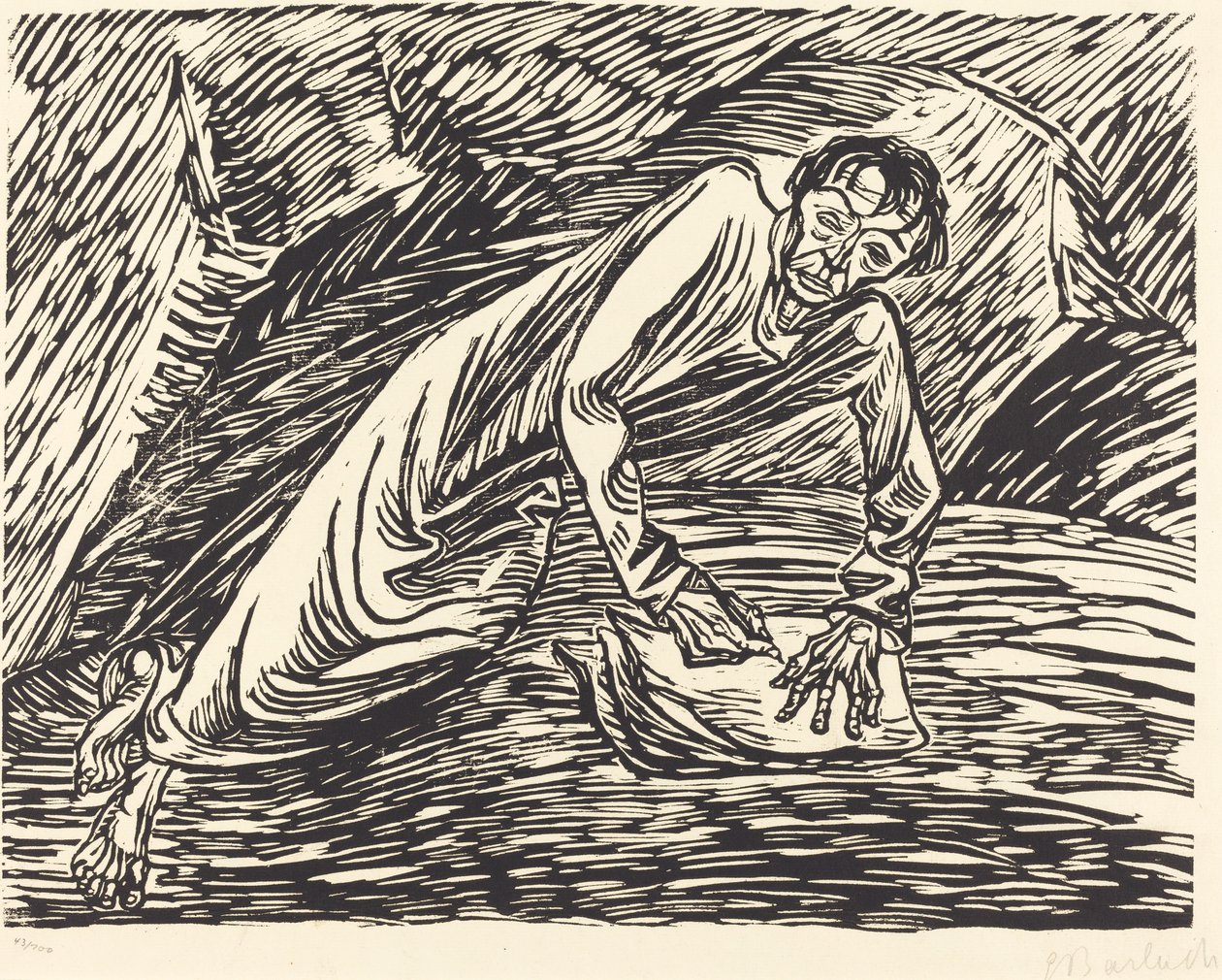 El profeta escribiendo San Juan en Patmos de Ernst Barlach