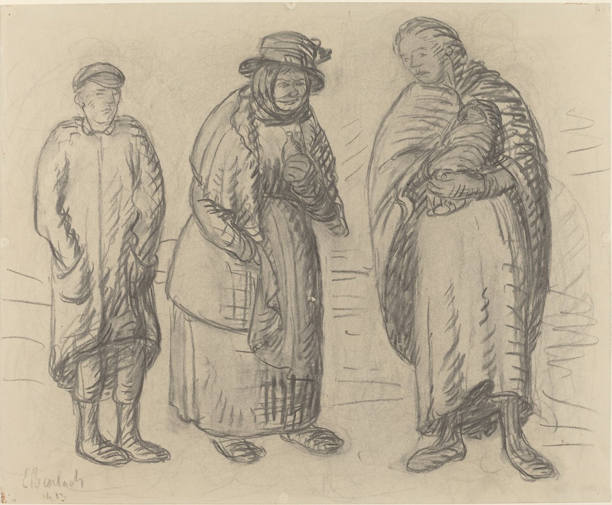 Tres Figuras, 1913 de Ernst Barlach